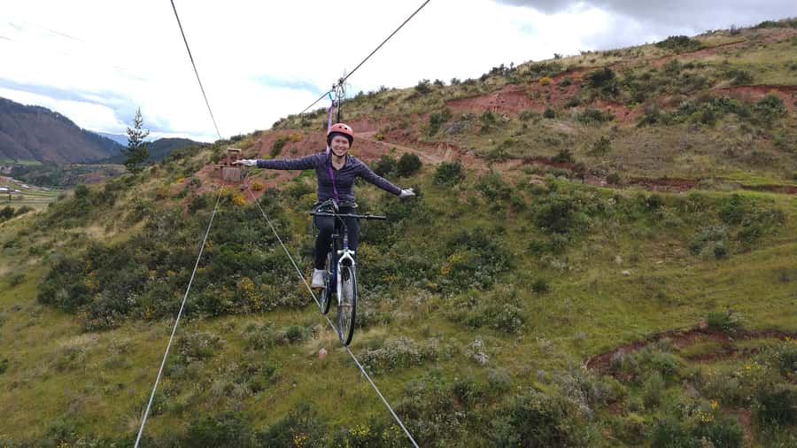 Cusco: Extreme Sky Bike and Rappelling Adventure - Via Ferrata at 45 meters: the metal steps set the tone