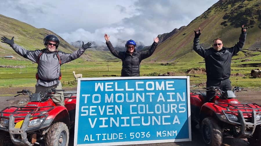 From Cusco: Mountain of colors and red valley on ATVs - Rainbow Mountain Summit Time: colors, alpacas, and the benefit of less crowding